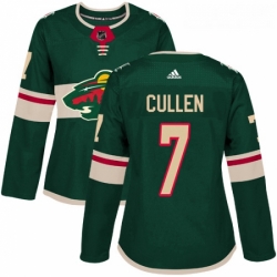 Womens Adidas Minnesota Wild 7 Matt Cullen Authentic Green Home NHL Jersey 