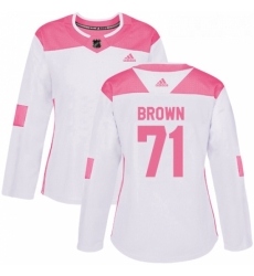 Womens Adidas Minnesota Wild 71 J T Brown Authentic White Pink Fashion NHL Jerse