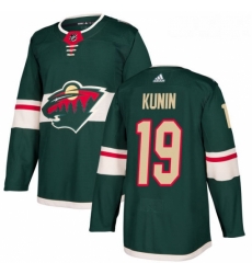 Youth Adidas Minnesota Wild 19 Luke Kunin Authentic Green Home NHL Jersey 