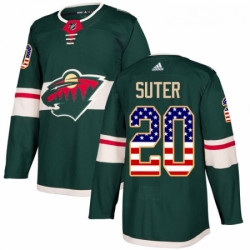 Youth Adidas Minnesota Wild 20 Ryan Suter Authentic Green USA Flag Fashion NHL Jersey 