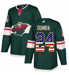Youth Adidas Minnesota Wild 24 Matt Dumba Authentic Green USA Flag Fashion NHL Jersey 