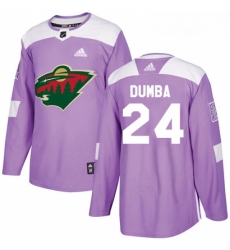 Youth Adidas Minnesota Wild 24 Matt Dumba Authentic Purple Fights Cancer Practice NHL Jersey 