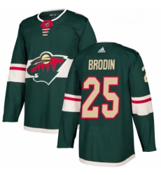 Youth Adidas Minnesota Wild 25 Jonas Brodin Premier Green Home NHL Jersey 