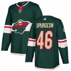 Youth Adidas Minnesota Wild 46 JaGreen Spurgeon Premier Green Home NHL Jersey 