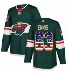 Youth Adidas Minnesota Wild 63 Tyler Ennis Authentic Green USA Flag Fashion NHL Jersey 