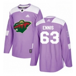 Youth Adidas Minnesota Wild 63 Tyler Ennis Authentic Purple Fights Cancer Practice NHL Jersey 