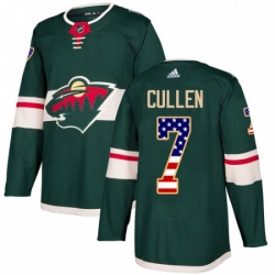 Youth Adidas Minnesota Wild 7 Matt Cullen Authentic Green USA Flag Fashion NHL Jersey 