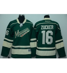 Youth Minnesota Wild #16 Jason Zucker Green Stitched NHL Jersey