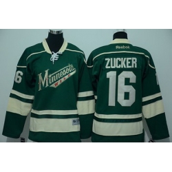 Youth Minnesota Wild #16 Jason Zucker Green Stitched NHL Jersey