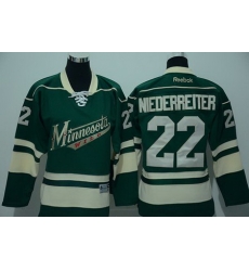 Youth Minnesota Wild #22 Nino Niederreiter Green Stitched NHL Jersey II