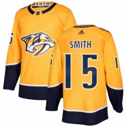 Mens Adidas Nashville Predators 15 Craig Smith Authentic Gold Home NHL Jersey 