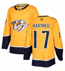 Mens Adidas Nashville Predators 17 Scott Hartnell Premier Gold Home NHL Jersey 