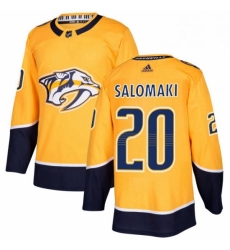 Mens Adidas Nashville Predators 20 Miikka Salomaki Authentic Gold Home NHL Jersey 
