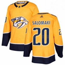 Mens Adidas Nashville Predators 20 Miikka Salomaki Authentic Gold Home NHL Jersey 