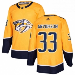 Mens Adidas Nashville Predators 33 Viktor Arvidsson Authentic Gold Home NHL Jersey 