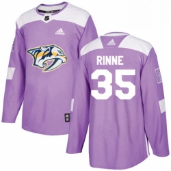 Mens Adidas Nashville Predators 35 Pekka Rinne Authentic Purple Fights Cancer Practice NHL Jersey 