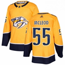 Mens Adidas Nashville Predators 55 Cody McLeod Authentic Gold Home NHL Jersey 