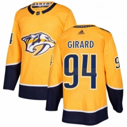 Mens Adidas Nashville Predators 94 Samuel Girard Authentic Gold Home NHL Jersey 