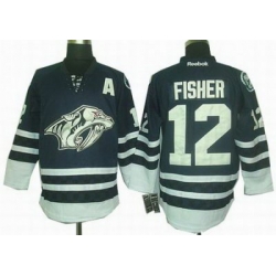 Nashville Predators #12 Mike Fisher black Jersey A patch