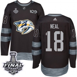 Predators #18 James Neal Black 1917 2017 100th Anniversary Stanley Cup Final Patch Stitched NHL Jersey