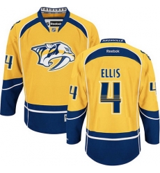Predators #4 Ryan Ellis Yellow Home Stitched NHL Jersey