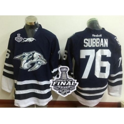 Predators #76 P K Subban Blue Third 2017 Stanley Cup Final Patch Stitched NHL Jersey