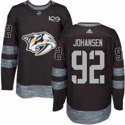 Predators #92 Ryan Johansen Black 1917 2017 100th Anniversary Stitched NHL Jersey