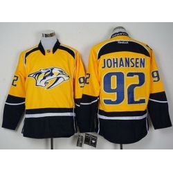 Predators #92 Ryan Johansen Yellow Home Stitched NHL Jersey