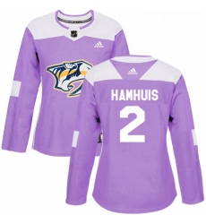 Womens Adidas Nashville Predators 2 Dan Hamhuis Authentic Purple Fights Cancer Practice NHL Jersey 