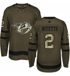 Youth Adidas Nashville Predators 2 Anthony Bitetto Authentic Green Salute to Service NHL Jersey 