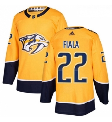 Youth Adidas Nashville Predators 22 Kevin Fiala Authentic Gold Home NHL Jersey 