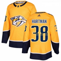 Youth Adidas Nashville Predators 38 Ryan Hartman Authentic Gold Home NHL Jersey 