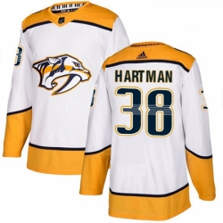 Youth Adidas Nashville Predators 38 Ryan Hartman Authentic White Away NHL Jersey 