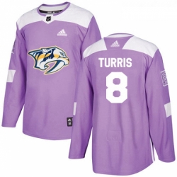 Youth Adidas Nashville Predators 8 Kyle Turris Authentic Purple Fights Cancer Practice NHL Jersey 