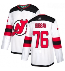 Devils #76 P  K  Subban White Road Authentic Stitched Hockey Jersey