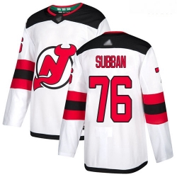 Devils #76 P  K  Subban White Road Authentic Stitched Hockey Jersey