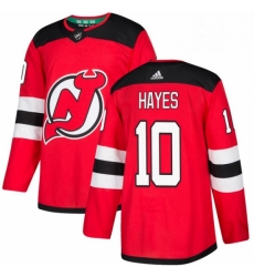 Mens Adidas New Jersey Devils 10 Jimmy Hayes Authentic Red Home NHL Jersey 