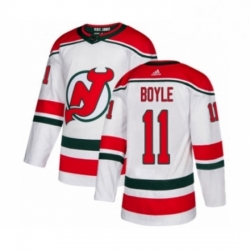 Mens Adidas New Jersey Devils 11 Brian Boyle Authentic White Alternate NHL Jersey 