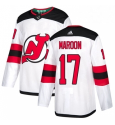Mens Adidas New Jersey Devils 17 Patrick Maroon Authentic White Away NHL Jersey 