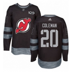 Mens Adidas New Jersey Devils 20 Blake Coleman Authentic Black 1917 2017 100th Anniversary NHL Jersey 