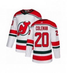 Mens Adidas New Jersey Devils 20 Blake Coleman Authentic White Alternate NHL Jersey 