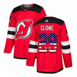 Mens Adidas New Jersey Devils 29 Ryane Clowe Authentic Red USA Flag Fashion NHL Jersey 