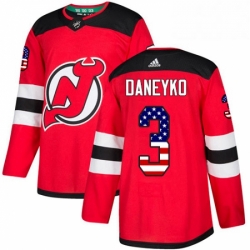 Mens Adidas New Jersey Devils 3 Ken Daneyko Authentic Red USA Flag Fashion NHL Jersey 