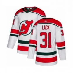 Mens Adidas New Jersey Devils 31 Eddie Lack Authentic White Alternate NHL Jersey 