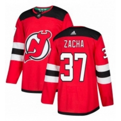 Mens Adidas New Jersey Devils 37 Pavel Zacha Premier Red Home NHL Jersey 