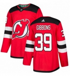 Mens Adidas New Jersey Devils 39 Brian Gibbons Authentic Red Home NHL Jersey 