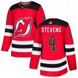 Mens Adidas New Jersey Devils 4 Scott Stevens Authentic Red Drift Fashion NHL Jersey 
