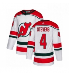 Mens Adidas New Jersey Devils 4 Scott Stevens Authentic White Alternate NHL Jersey 