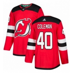 Mens Adidas New Jersey Devils 40 Blake Coleman Authentic Red Home NHL Jersey 