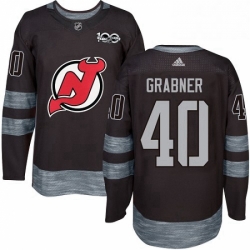 Mens Adidas New Jersey Devils 40 Michael Grabner Authentic Black 1917 2017 100th Anniversary NHL Jersey 